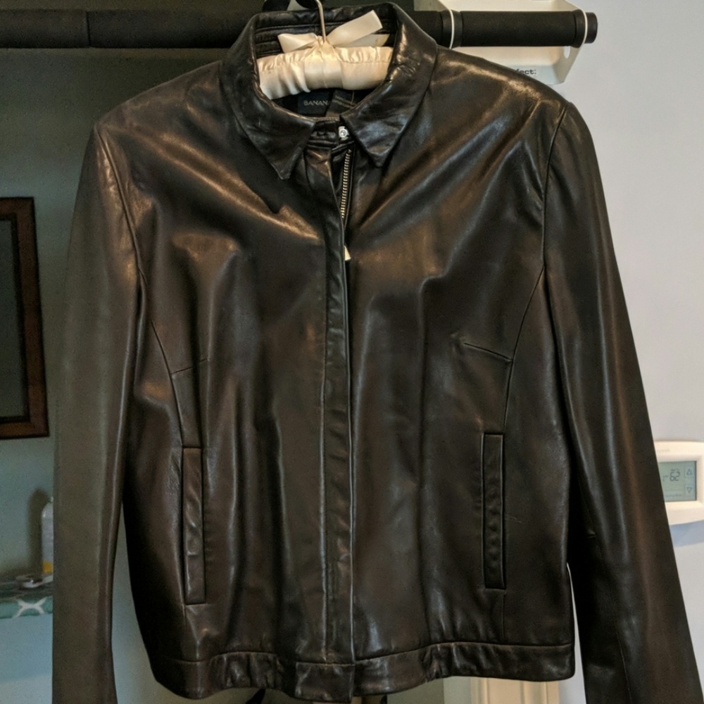 Black leather jacket